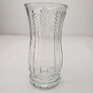 Brody Co. Wheat Texture 10" Clear Glass Vase